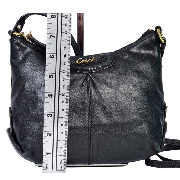 AUTHENTIC COACH Small Leather W/Snakeskin Trim Crossbody - Picture 10 of 14